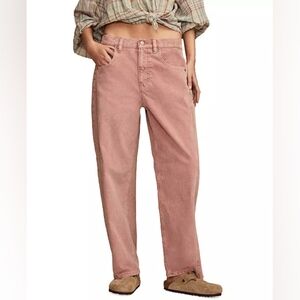 Lucky Brand mini corduroy barrel leg pink please wash